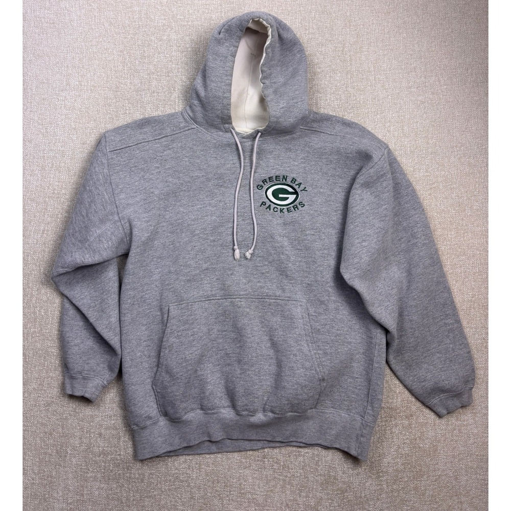 Vintage Galt Sand Green Bay Packers Hoodie Mens Medium Gray Embroidered NFL